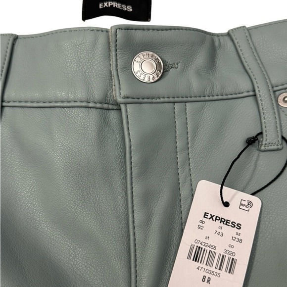 Express Pants - Express Mint Faux Leather Pants Wide‎ Leg High Rise Size 8
